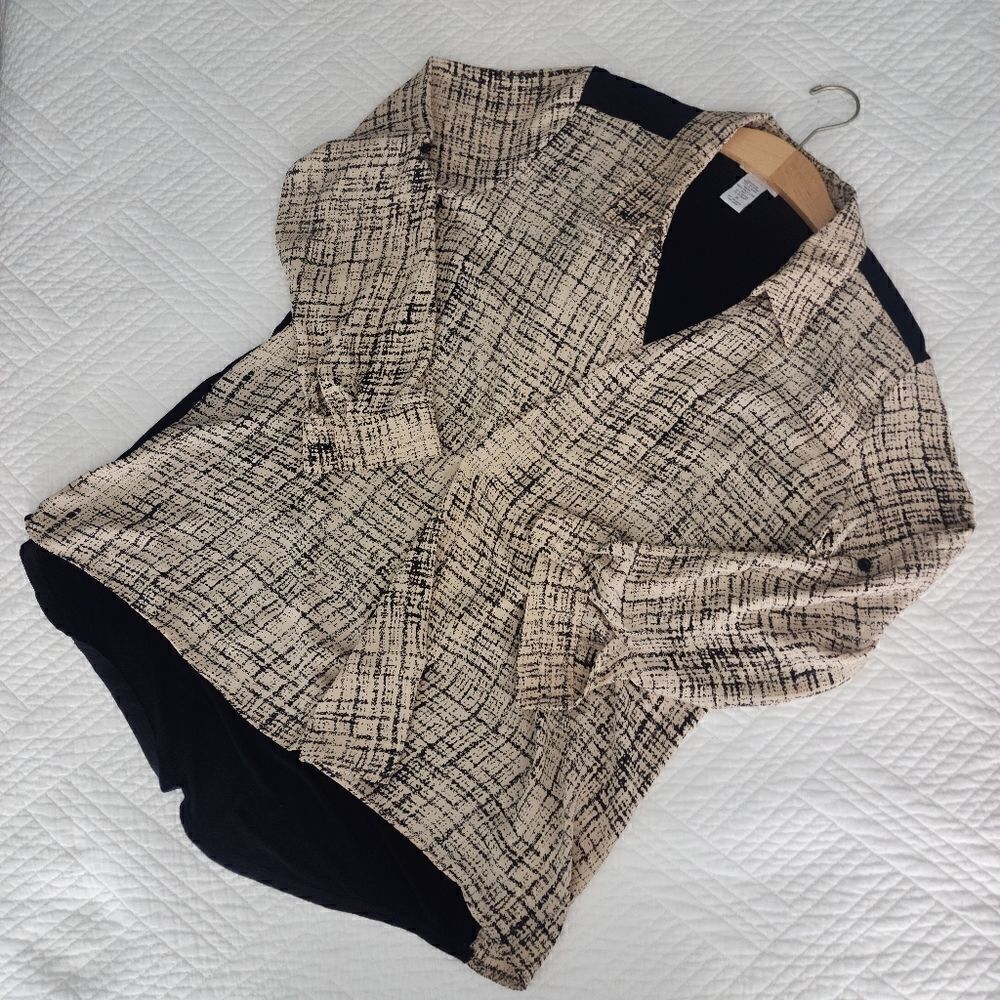 Soft surroundings pop over high low roll up sleeves lagenlook minimalist blouse - Picture 16 of 16